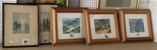 3 prints & 2 etchings
